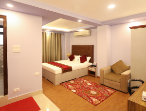 spacious bedroom of 1BHK apartment