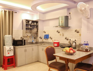 full furnished 1 BHK apartment kitchen